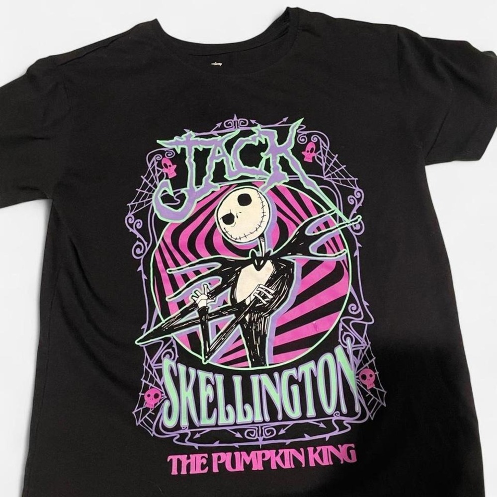 Disney Nightmare Before Christmas Jack Skellington Shirt Kids Large 10-12 Black